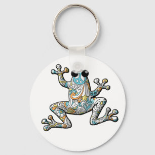 Psychedelic Paisley Frog Key Ring