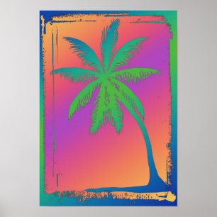 Psychedelic Palm Tree Poster