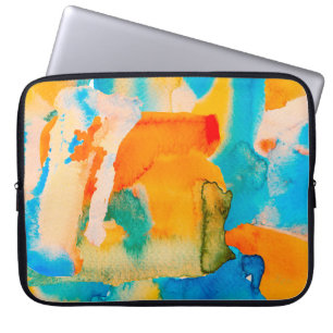 Psychedelic Paper. Classic Blue and Lush Lava Red Laptop Sleeve