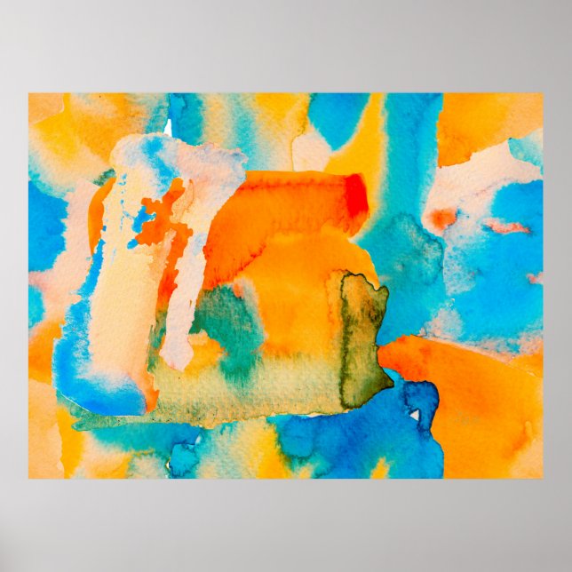 Psychedelic Paper. Classic Blue and Lush Lava Red  Poster (Front)