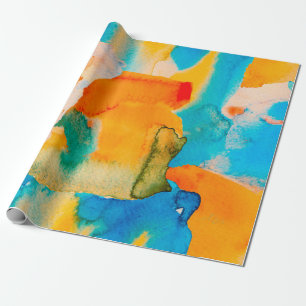 Psychedelic Paper. Classic Blue and Lush Lava Red Wrapping Paper