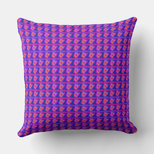 Psychedelic Patchwork Purple Pink Orange 3 Cushion