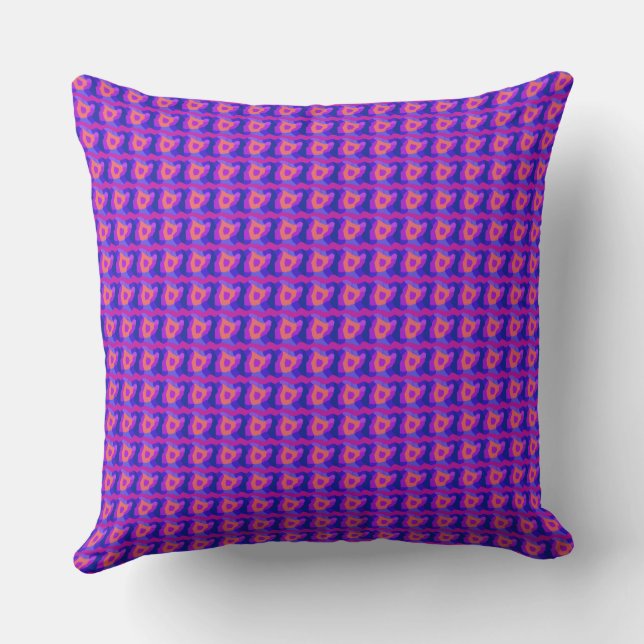 Psychedelic Patchwork Purple Pink Orange 3 Cushion (Back)