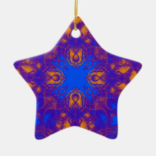 Psychedelic pattern ceramic ornament