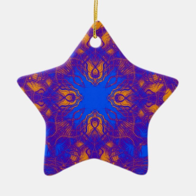 Psychedelic pattern ceramic ornament (Front)