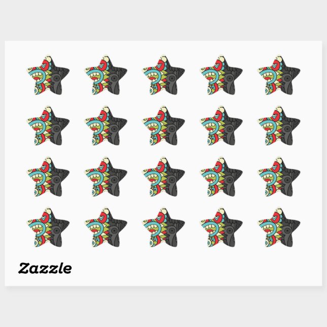 Psychedelic Patterns Star Sticker (Sheet)