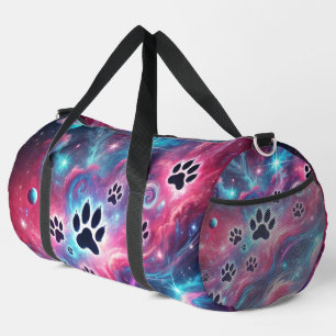 Psychedelic Paw Print Pet Adventure Duffle Bag