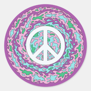 Psychedelic Peace Classic Round Sticker