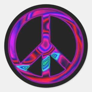 Psychedelic Peace Classic Round Sticker