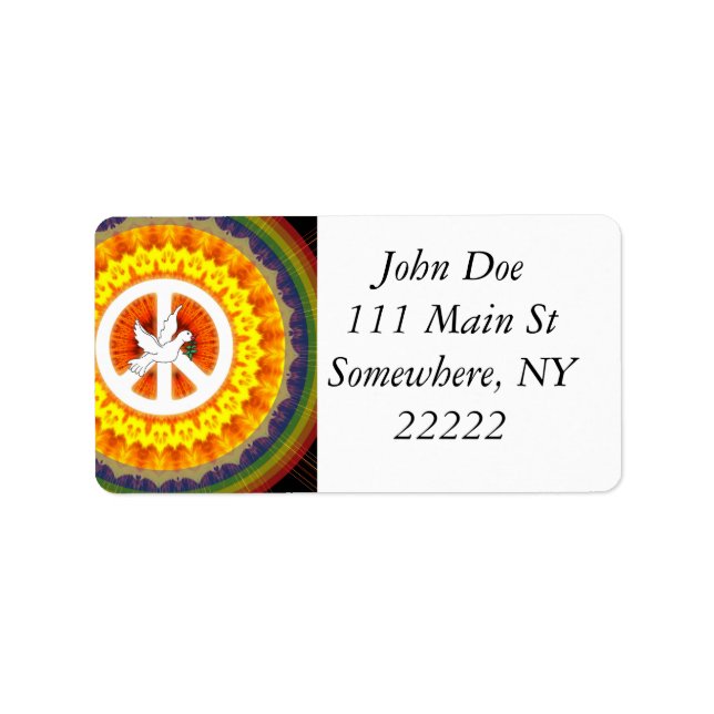 Psychedelic Peace Dove Label (Front)