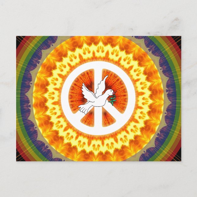 Psychedelic Peace Dove Postcard (Front)