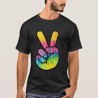 Psychedelic Peace Fingers Hand Sign T-Shirt