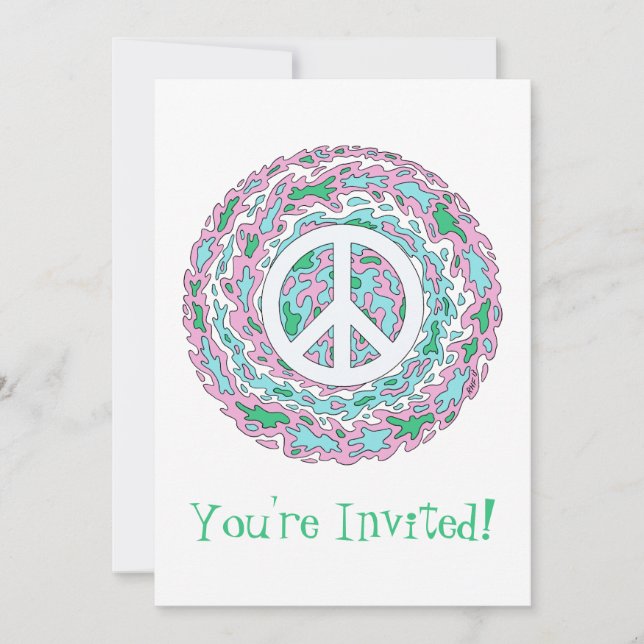 Psychedelic Peace Invitation (Front)
