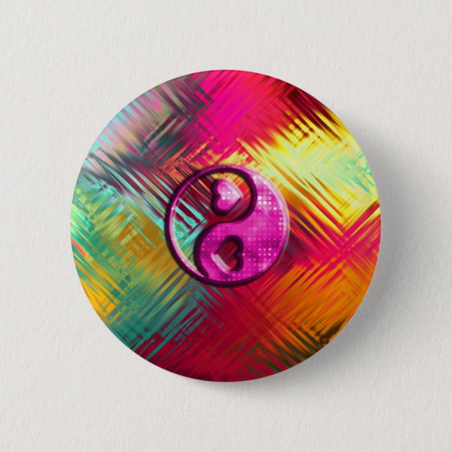 Psychedelic Peace Love Design 6 Cm Round Badge (Front)