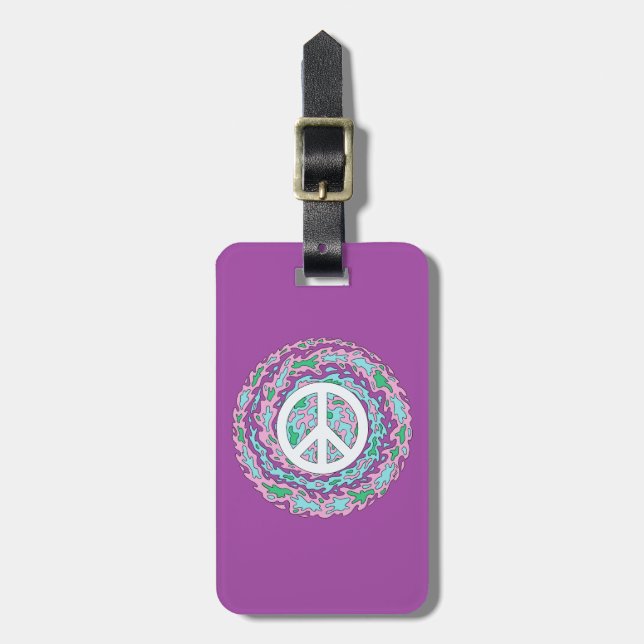Psychedelic Peace Luggage Tag (Front Vertical)