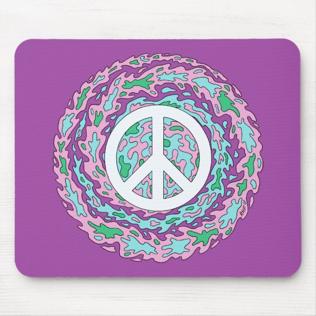 Psychedelic Peace Mouse Pad (Front)
