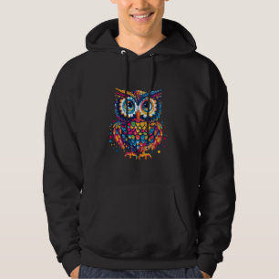 Psychedelic Peace Owl Love Colourful Harmony Unity Hoodie