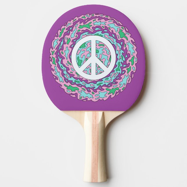 Psychedelic Peace Ping Pong Paddle (Front)
