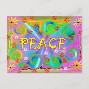 Psychedelic Peace Postcard