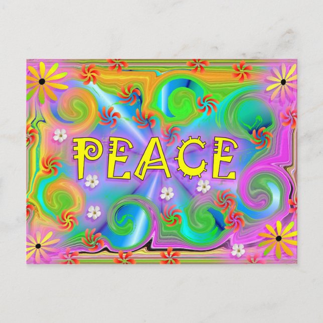 Psychedelic Peace Postcard (Front)