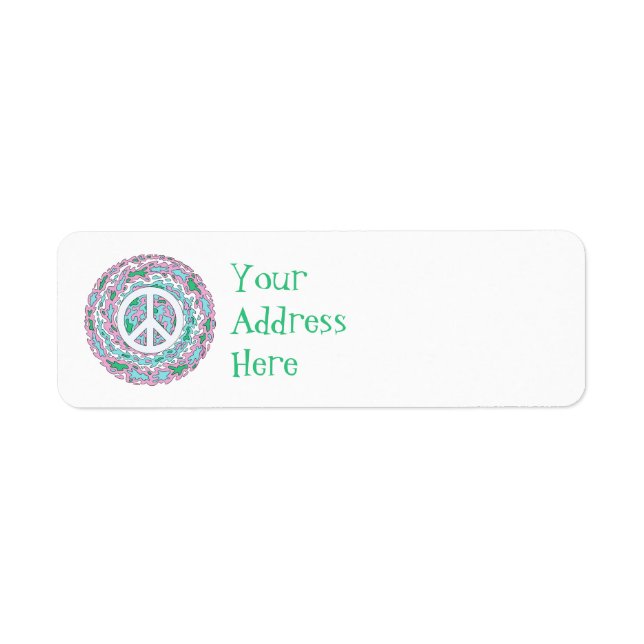 Psychedelic Peace Return Address Label (Front)