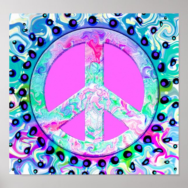 Psychedelic Peace Sign Abstract (Front)