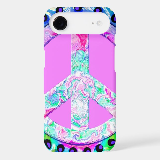 Psychedelic Peace Sign Abstract Case-Mate iPhone Case (Back)