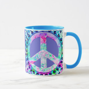 Psychedelic Peace Sign Abstract Mug