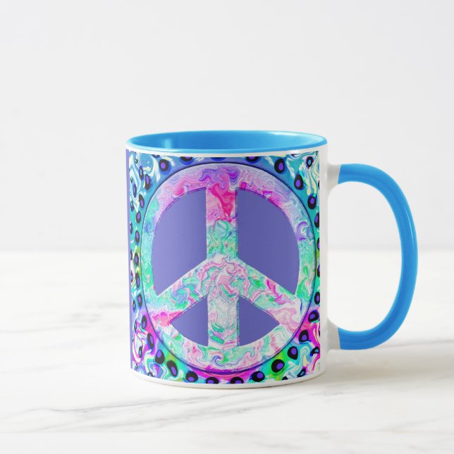Psychedelic Peace Sign Abstract Mug (Right)