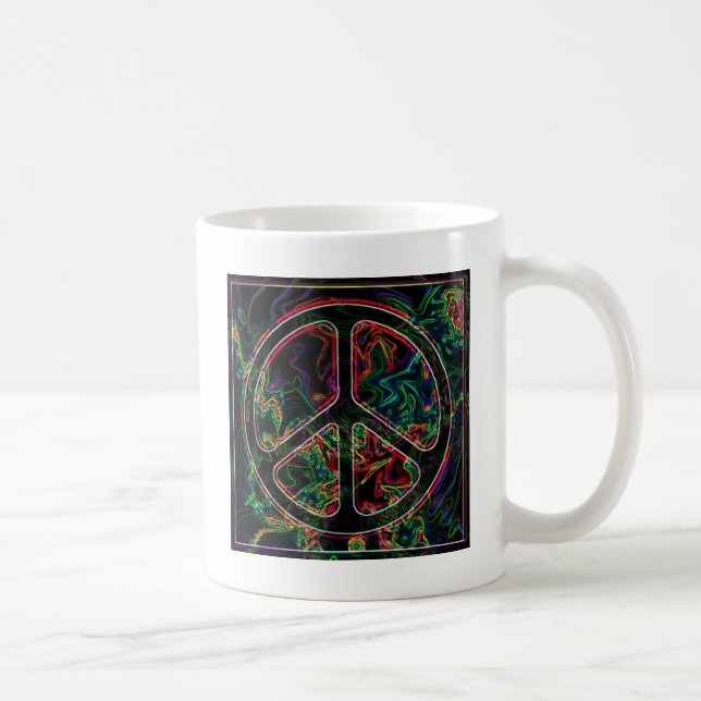 psychedelic peace sign coffee mug (Right)