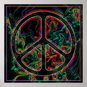 psychedelic peace sign poster