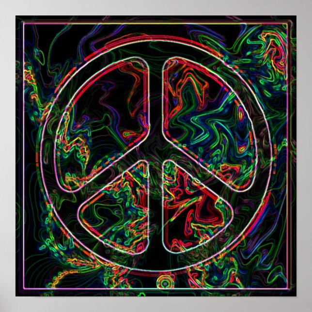 psychedelic peace sign poster (Front)