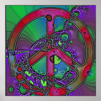 psychedelic peace sign poster