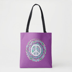 Psychedelic Peace Tote Bag
