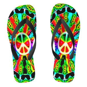 Psychedelic Peace Wheel Sandals
