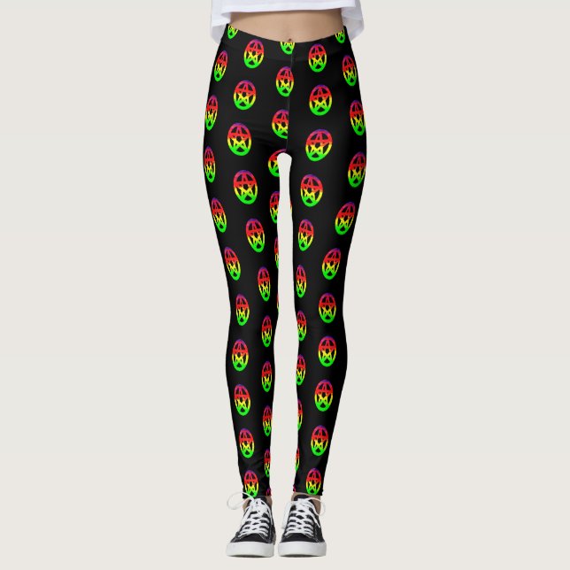 Psychedelic Pentacles Leggings (Front)