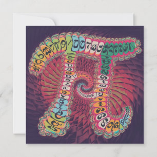 psychedelic pi symbol with numbers in the symbol holiday card