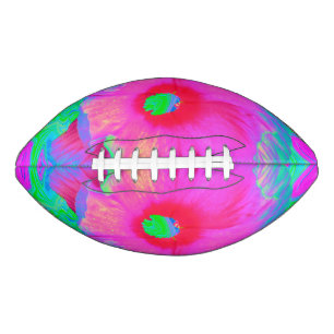 Psychedelic Pink and Red Hibiscus Flower Football