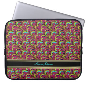 Psychedelic Pink Aqua Pattern Tablet/Notebook Laptop Sleeve