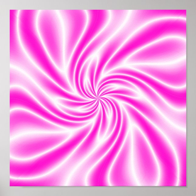 Psychedelic Pink Swirl Poster (Front)