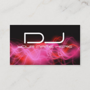Psychedelic Pink Wave DJ Business Cards
