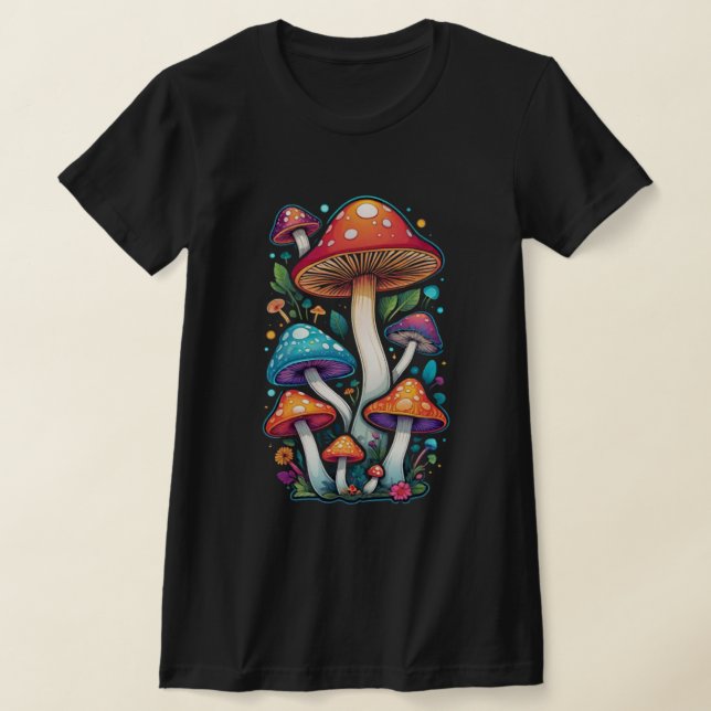 Psychedelic Polka Dot Mushrooms T-Shirt (Laydown)
