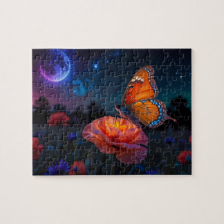 Psychedelic Poppy - Rich & Viberant Colored Jigsaw Puzzle