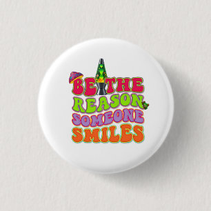 PSYCHEDELIC POSITIVE LAVA LAMP HIPPIE MUSHROOM 3 CM ROUND BADGE
