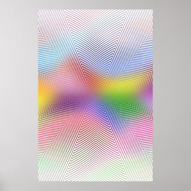 Psychedelic Poster: Abstract Colour Waves Poster (Front)
