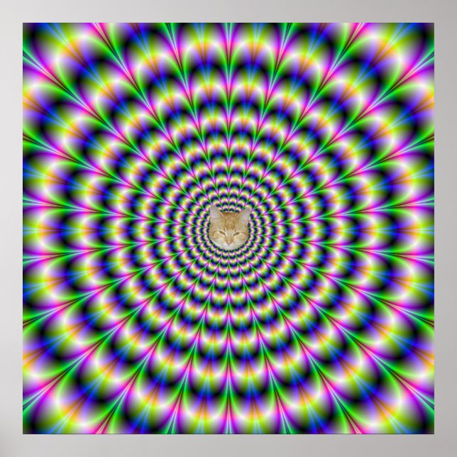 Psychedelic Pulse in Purple and Green  Poster (Front)