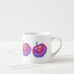 Psychedelic Pumpkin Heart Espresso Mug