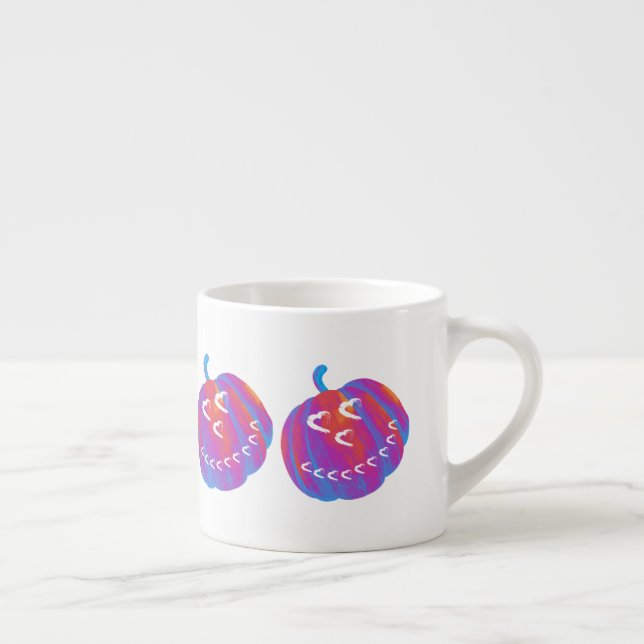 Psychedelic Pumpkin Heart Espresso Mug (Right)