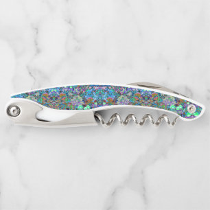 Psychedelic Purple and Lime Green Garden Flowers Corkscrew