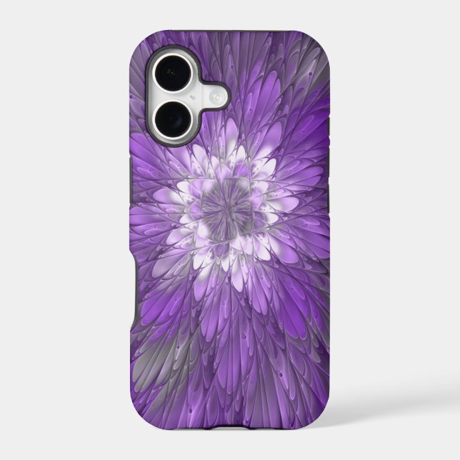 Psychedelic Purple Flower Abstract Fractal Art (Back)